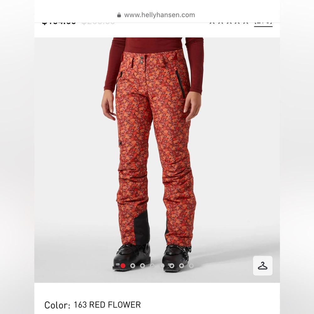 Helly Hansen Red Floral Ski Pants